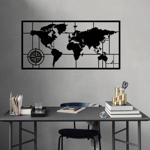 Tableau en métal Maison Paint Aluminium - Noir - 121 x 60 cm