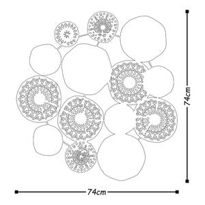 Metalen afbeelding Mariestad aluminium - meerdere kleuren - 80 cm x 10 cm