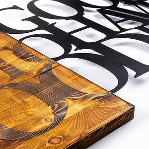 Tableau en bois Maskat Aluminium / HDF - Noyer / Noir - 58 x 58 cm