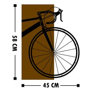 Holzbild Fahrrad Aluminium / HDF - Walnuss / Schwarz - 45 cm x 58 cm