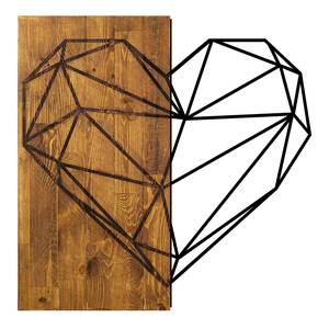 Quadro di legno McKenzie Alluminio / HDF - Noce / Nero - 58 cm x 58 cm