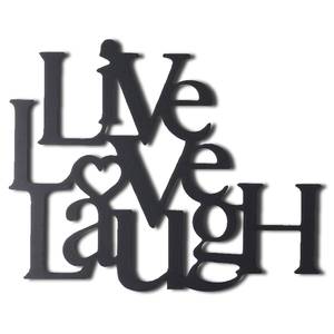 Metallbild Live Love Laugh Aluminium- Schwarz - 40 cm x 49 cm