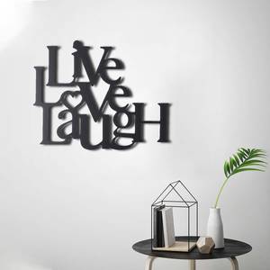 Metallbild Live Love Laugh Aluminium- Schwarz - 40 cm x 49 cm