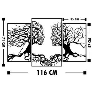 Metalen afbeelding Maruto aluminium - zwart - 116 cm x 71 cm