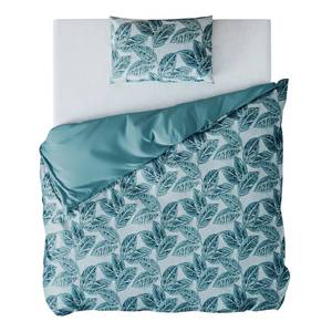 Parure de lit Tigua Coton - Bleu / Blanc - 135 x 200 cm + oreiller 80 x 80 cm