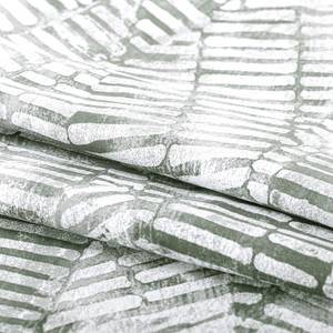 Parure de lit Elize Coton - Vert olive / Blanc - 155 x 200 cm + oreiller 80 x 80 cm