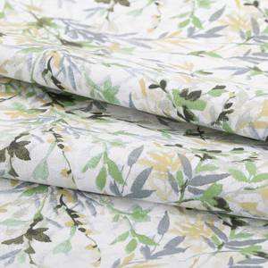 Parure de lit Nique Coton - Vert / Gris / Jaune - 200 x 220 cm + 2 oreillers 80 x 80 cm