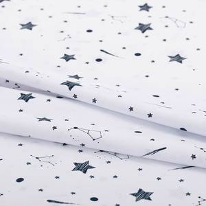 Copripiumino e federa Constella Cotone - Bianco / Nero - 155 x 200 cm + cuscino 80 x 80 cm