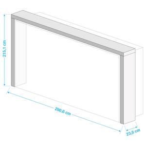 Cadre d’armoire Nuke Blanc mat - Largeur : 281 cm - Avec éclairage