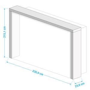 Passe-partout Nuke Hoogglans wit - Breedte: 231 cm - Zonder verlichting