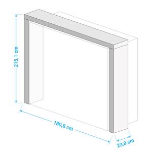 Cadre d’armoire Nuke Blanc brillant - Largeur : 181 cm - Sans éclairage