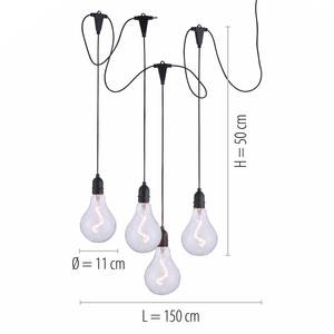 LED-Pendelleuchte Enni II Klarglas / Polycarbonat - 4-flammig