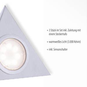LED-Unterbauleuchte Theo I Polycarbonat / Edelstahl - 3-flammig