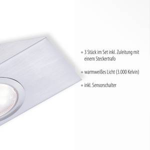 LED-Unterbauleuchte Theo II Polycarbonat / Edelstahl - 3-flammig