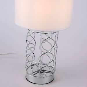 Lampe Deva Tissu / Fer - 1 ampoule - Argenté