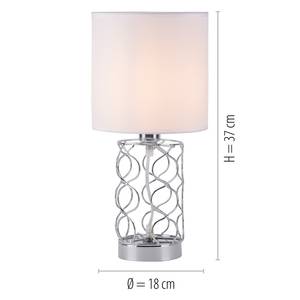 Lampe Deva Tissu / Fer - 1 ampoule - Argenté