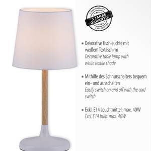 Tafellamp Nima stof/ijzer - 1 lichtbron - Wit