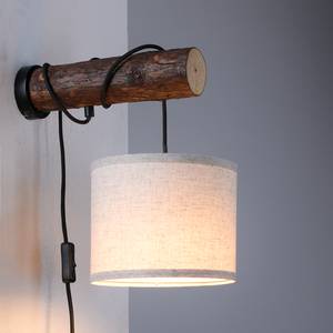 Wandlamp Bark stof/hout - 1 lichtbron