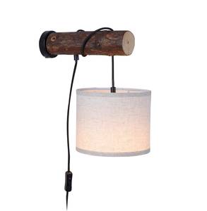 Wandlamp Bark stof/hout - 1 lichtbron