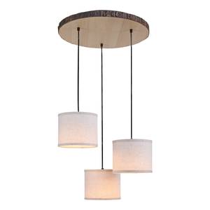 Plafondlamp Bark stof/hout - 3 lichtbronnen