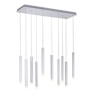 LED-hanglamp Bruno IV acrylglas/aluminium, ijzer - 10 lichtbronnen - Zilver