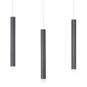 Suspension Bruno I Plexiglas / Aluminium / Fer - 3 ampoules - Noir