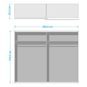 Zweefdeurkast Moritz Grijs - Plaatmateriaal - Metaal - Plastic - 270 x 211 x 61 cm