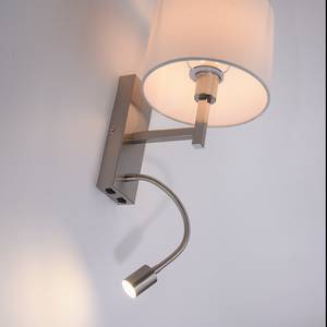 LED-wandlamp Robin stof / ijzer - 1 lichtbron - Wit