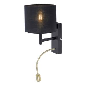 LED-wandlamp Robin stof / ijzer - 1 lichtbron - Zwart