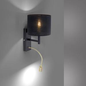 LED-wandlamp Robin stof / ijzer - 1 lichtbron - Zwart