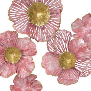 Muurdecoratie Rita ijzer - roze/goudkleurig