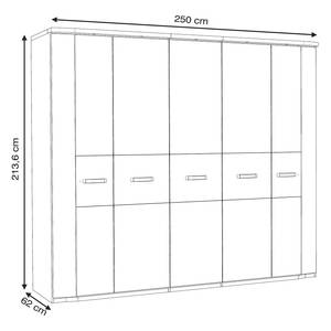 Draaideurkast Rubik Bruin - Wit - Plaatmateriaal - 250 x 214 x 62 cm