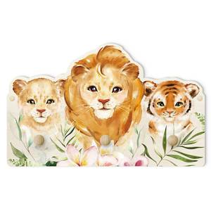 Patère enfants Panthère, tigre et lion Multicolore