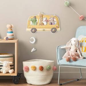 Patère enfants Bus avec animaux Multicolore