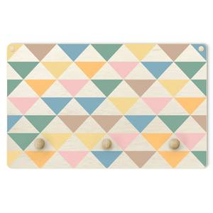 Appendiabiti Motivo triangoli Multicolore - Legno massello - 40 x 25 x 1.5 cm