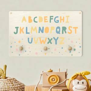 Kindergarderobe Alphabet mit Sternen Mehrfarbig - Multicolor