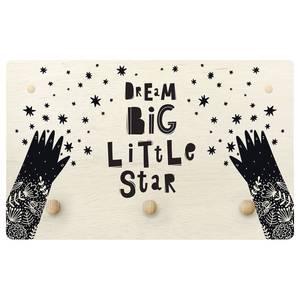 Patère enfants Dream Big Little Star Blanc / Noir