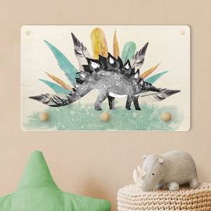 Appendiabiti Stegosauro Multicolore - Legno massello - 40 x 25 x 1.5 cm
