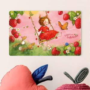 Appendiabiti Bambina delle fragole Verde - Rosa - Legno massello - 40 x 25 x 1.5 cm