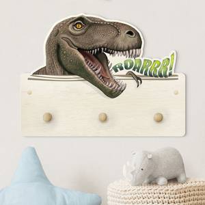 Appendiabiti T-Rex Marrone - Verde - Legno massello - 40 x 30 x 1.5 cm