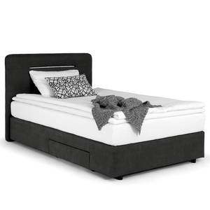 Lit boxspring Runner I Avec éclairage - Microfibre Senga: Noir