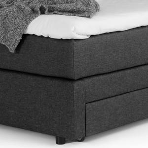 Boxspringbett Speedy II mit Beleuchtung - Flachgewebe Kora: Anthrazit - H2