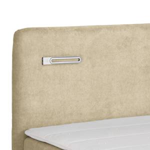 Lit boxspring Speedy I Avec éclairage - Microfibre Senga: Beige - D2 souple