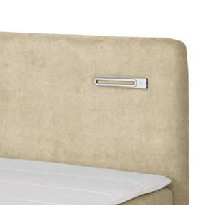 Lit boxspring Speedy II Avec éclairage - Microfibre Senga: Beige - D3 medium