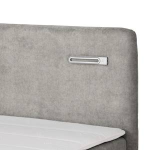 Boxspring Speedy III met verlichting - Microvezel Senga: Grijs - Tweepersoonsmatras H3/H4