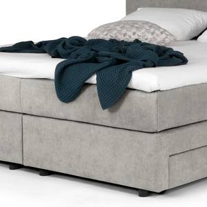 Boxspring Speedy III met verlichting - Microvezel Senga: Grijs - Tweepersoonsmatras H3/H4