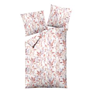 Parure de lit Nostalgic Spring I Satin mako - Rose / Blanc - 155 x 220 cm + oreiller 80 x 80 cm