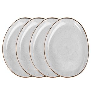 Assiettes de présentation FINCA (4 élém) Porcelaine - Gris clair - 32 cm x 24 cm x 13 cm - Gris lumineux