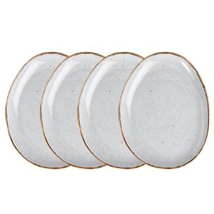 Assiettes FINCA (4 éléments) Porcelaine - Gris clair - 29,5 cm x 23 cm x 11 cm - Gris lumineux