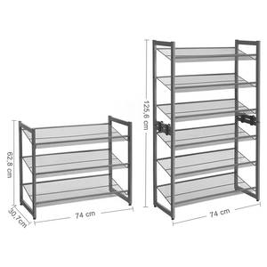 Schoenenrek Heckfield I metaal - zwart - Grijs - Hoogte: 63 cm